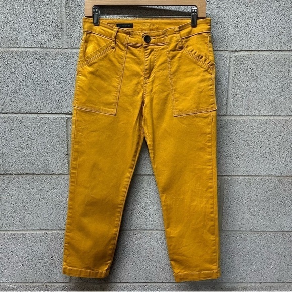 KUT Mustard Cropped Straight Leg Jeans - Picture 1 of 8